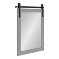Farmhouse Wall Mirror - 18 x 26 Gray Barn Door-Inspired Rustic Frame