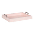 Decorative Accent Tray with Polished Handles - Pink, 16.5 x 12.25
