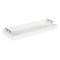 Decorative Tray - 10x24 Chic White & Silver Accent Tray
