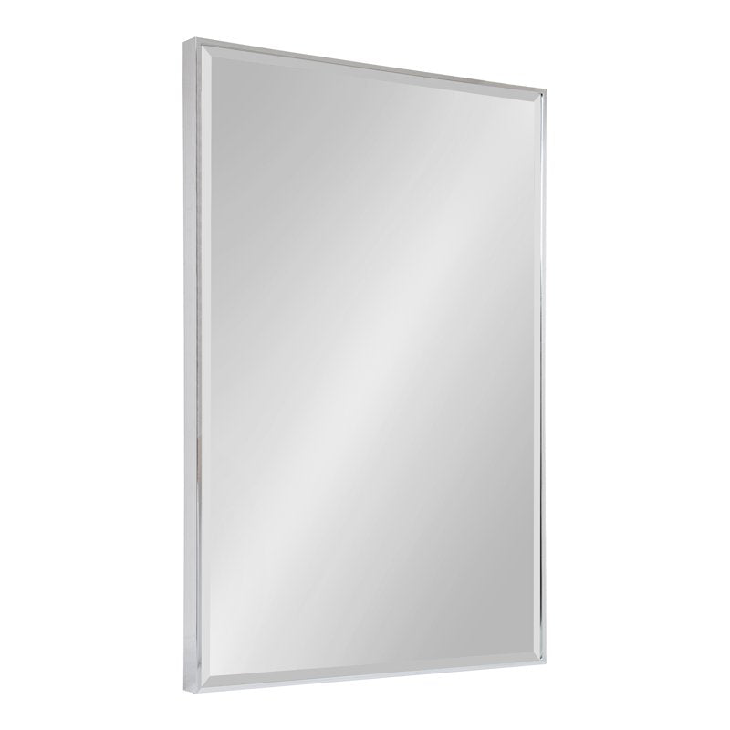 Large Rectangular Wall Mirror - 24.75x36.75 Chrome Silver Frame