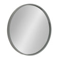 Round Wood Wall Mirror 21.6 Inch Diameter Gray Modern Home Decor