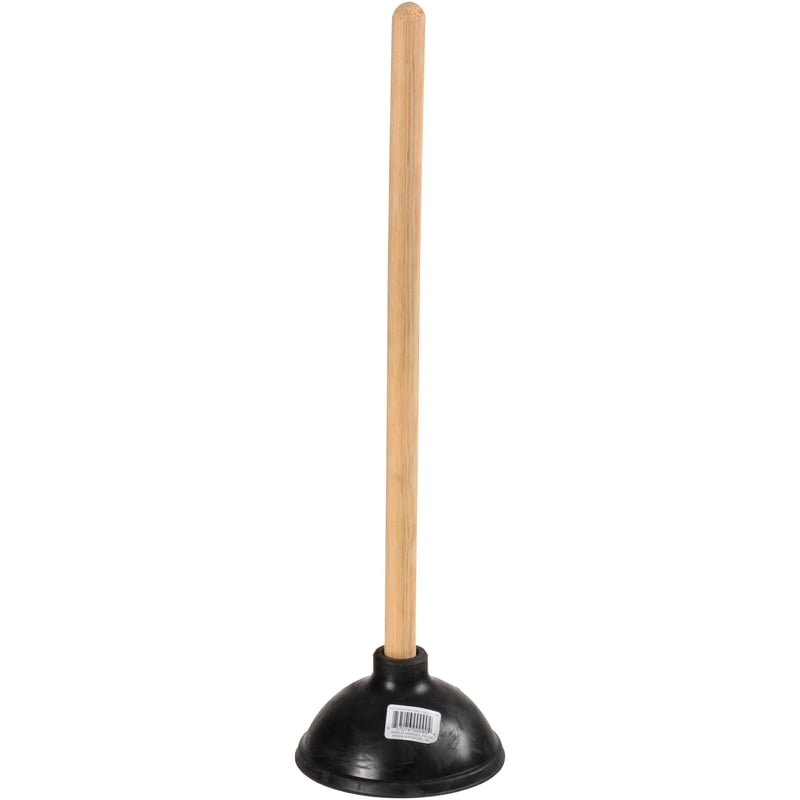 Toilet Plunger with Wooden Handle - Rubber Drain Cleaner for Toilets & Sinks