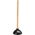 Toilet Plunger with Wooden Handle - Rubber Drain Cleaner for Toilets & Sinks