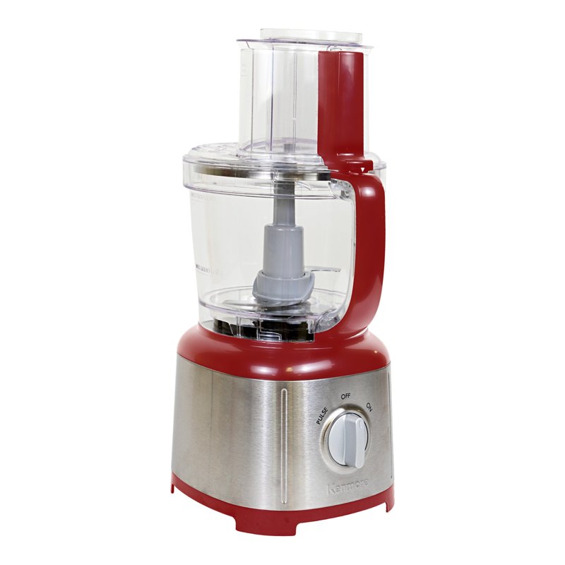11-Cup Food Processor with Reversible Slicing Disc - Red/Silver