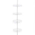Kenney 4-Tier Spring Tension Shower Corner Caddy with Razor Holder - White