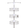 Adjustable Corner Shower Caddy with Rust-Resistant Steel and Brushed Nickel Finish