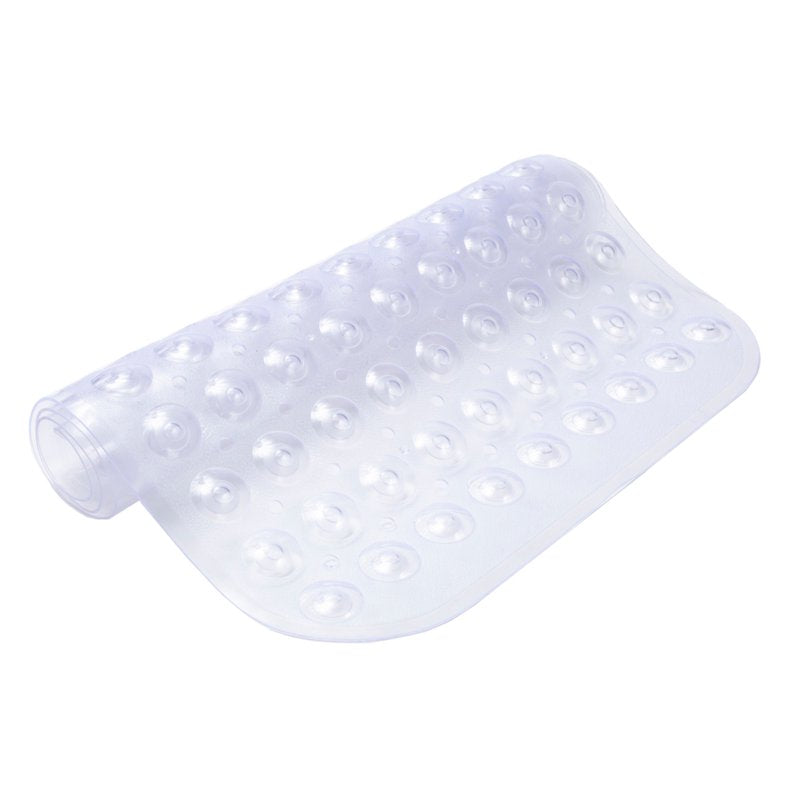 Clear Shower Floor Mat with Suction Cups and Drain Holes - Non-Slip Bath Mat, 30.75 x 15.25 Inches