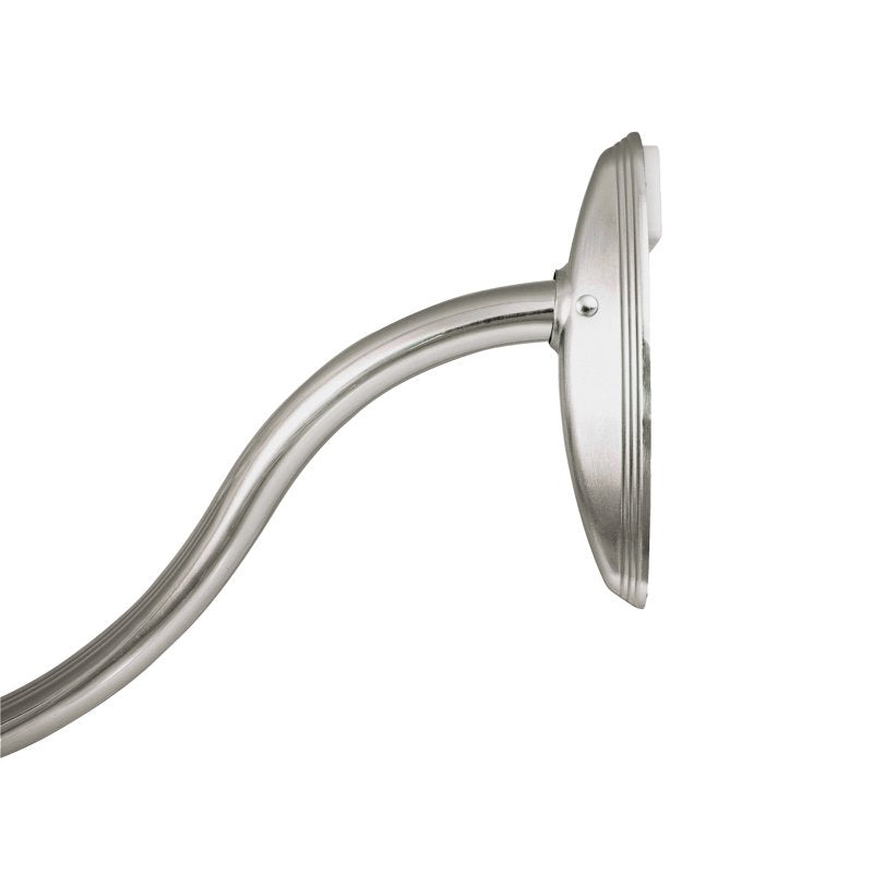 Adjustable Curved Shower Curtain Rod 57-72 Inch Rust-Resistant Steel No Tools