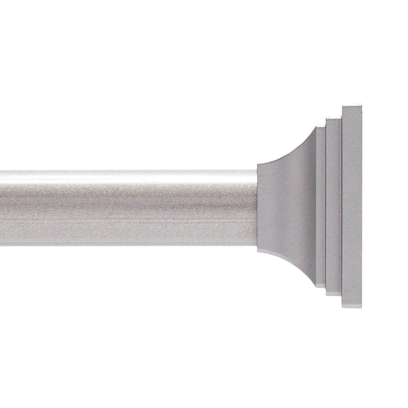 Kenney Twist & Fit No Tools Decorative Shower Curtain Tension Rod - Pewter, Rust-Resistant Steel, 42-72"