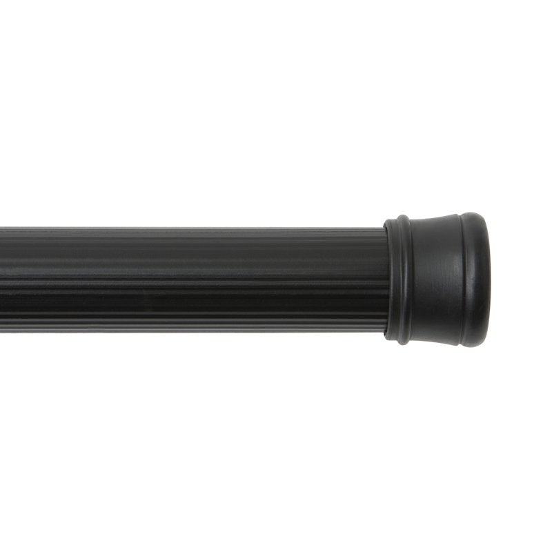Black Adjustable Spring Tension Shower Curtain Rod - No Tools Needed, Rust-Resistant