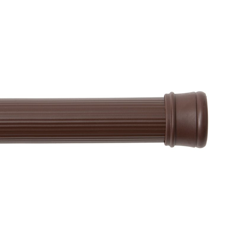 Brown Twist & Fit No Tools Shower Curtain Rod 36-63 Inch Rust-Resistant Steel