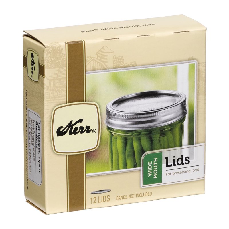 Wide Mouth Canning Lids Without Bands - 12 Count Steel