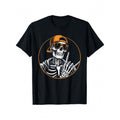 Kids' Cartoon Skeleton Rock Hand T-Shirt - Black, 13Y
