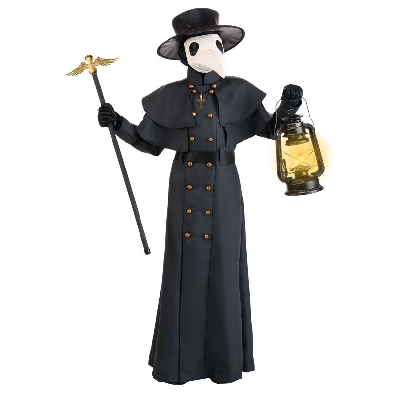 Kids Plague Doctor Costume with Beaked Mask - XL Size for Children