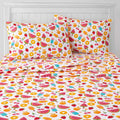 Kids Microfiber Sheet Set - Fruity Fun Full Size with Straps - Ultra Soft Bedding