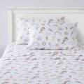 Kids Microfiber Fitted Sheet Set - Magical Unicorns Full Size with Straps