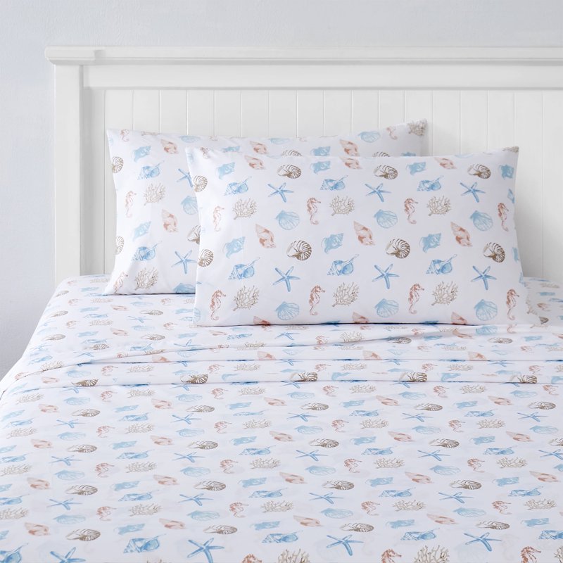 Kids Seashells Coral Seahorse Full Sheet Set - Seashells Variation