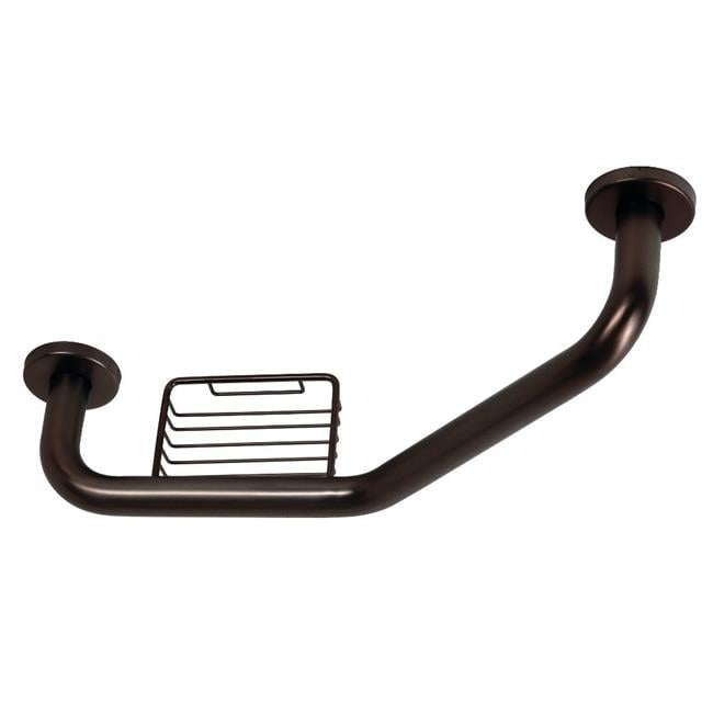 10 x 12 Inch Meridian Angled Grab Bar with Soap Holder - MultiColor