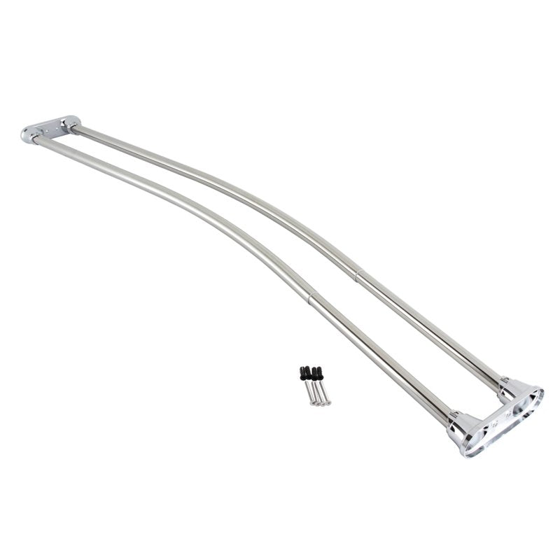 Adjustable Double Curved Stainless Steel Shower Curtain Rod - 72 x 72 inches, Polished Chrome