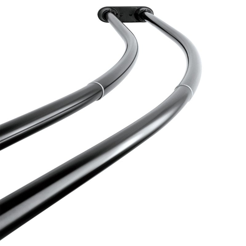 Kingston Brass Adjustable Double Curved Stainless Steel Shower Rod - Black, 60-72 Inches