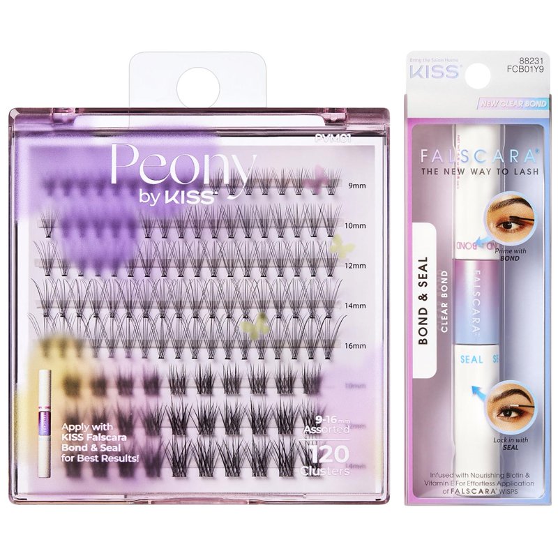 DIY False Eyelash Cluster Kit, 120 Pieces with Bond & Seal Adhesive