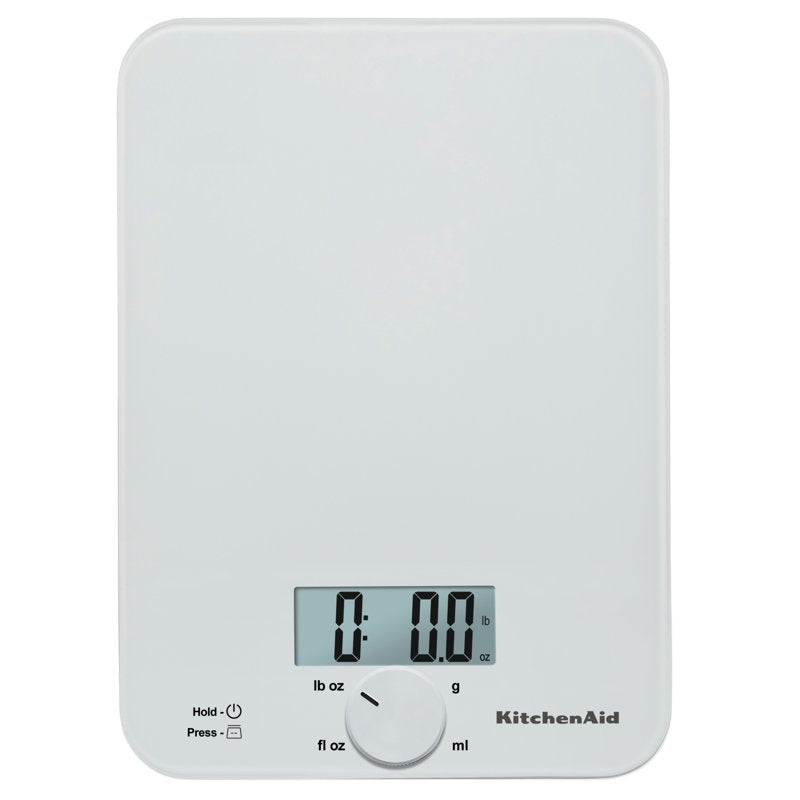 Digital Glass Kitchen Scale - 11lb Capacity, White