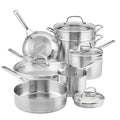 11-Piece Stainless Steel Cookware Set with Induction Compatibility