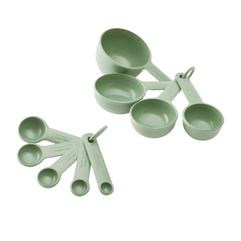 9-Piece Plastic Stackable Measuring Cups & Spoons Set - Pistachio