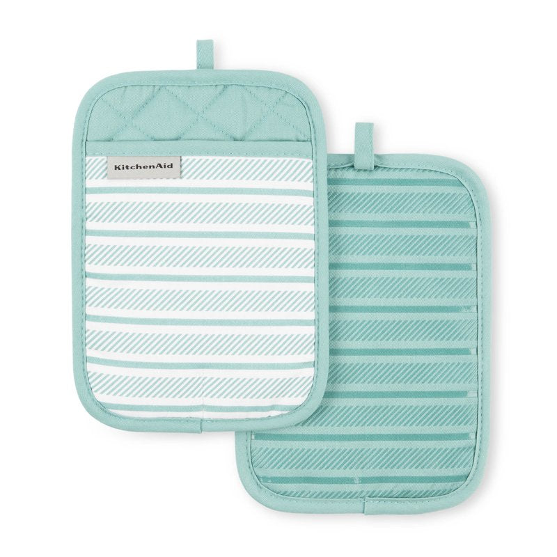 Aqua Sky Pot Holders 2-Pack Set - 7" x 10"