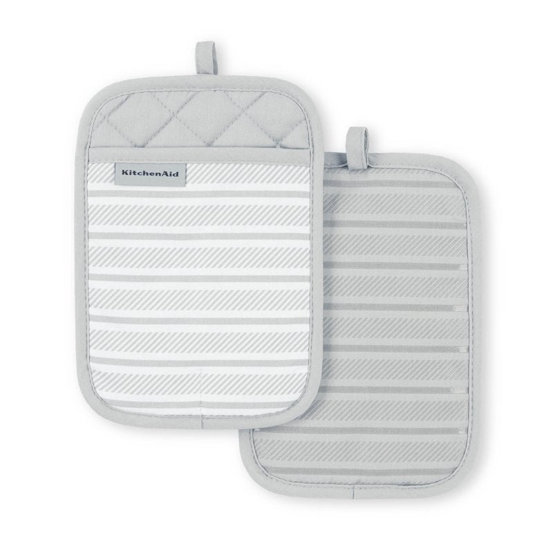 Albany Pot Holders Set - Matte Grey, 2-Pack, 7"x10"