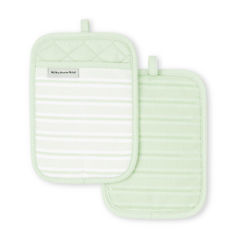 Pistachio KitchenAid Albany Pot Holders 2-Pack Set - 7"x10"