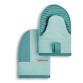 Mini Oven Mitt Set - 2-Pack, Heat Resistant Cotton, Aqua Sky