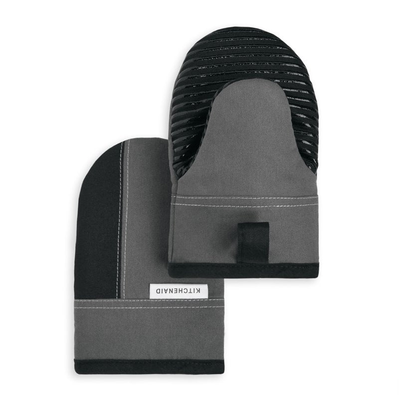 Mini Oven Mitt Set - 2-Pack Contour Silver/Matte Black