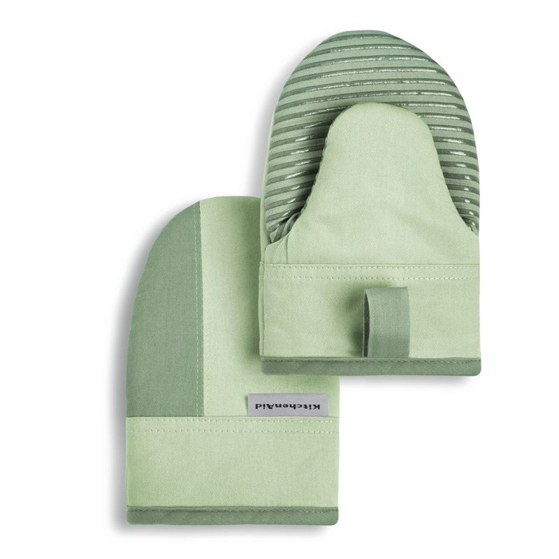 Mini Oven Mitt Set - Two-Tone Pistachio & Graphite Green, 2-Pack