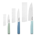 3-Piece Stainless Steel Chef Knife Set - Blue Velvet, Pistachio, Mineral Water