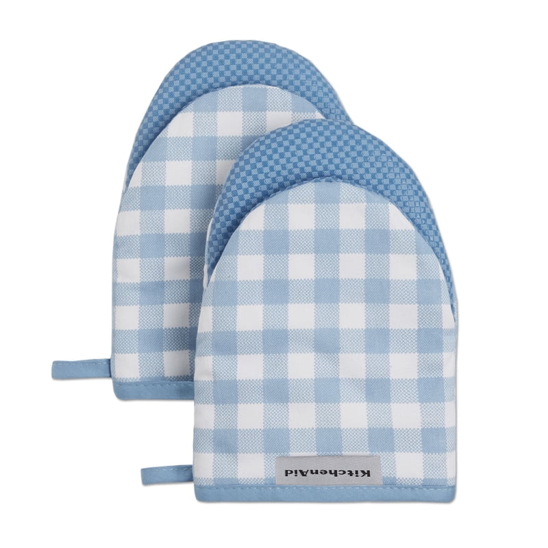 Mini Oven Mitt Set - Blue Velvet, 2-Pack, Heat Resistant