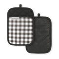 Gingham Pot Holder Set - Matte Black, 2-Pack, 7"x10"