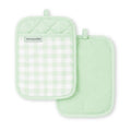 Gingham Pot Holder Set - 2-Pack in Pistachio, 7" x 10"