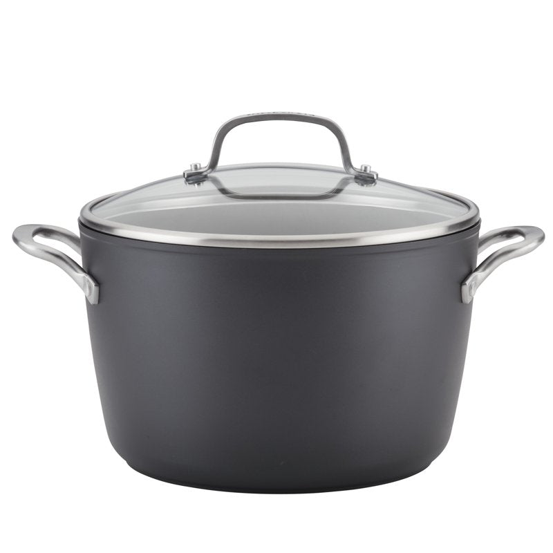 8 Quart Nonstick Induction Stockpot with Lid - Matte Black