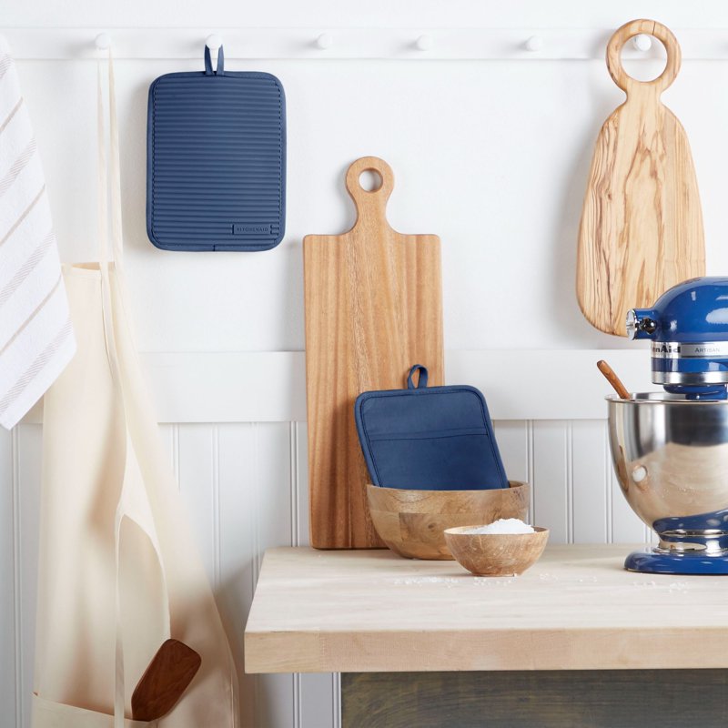 Silicone Pot Holder Set - 2-Pack, Blue Willow, 7"x9"