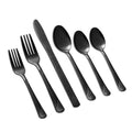 48-Piece Stainless Steel Flatware Set - Black Swirl Design