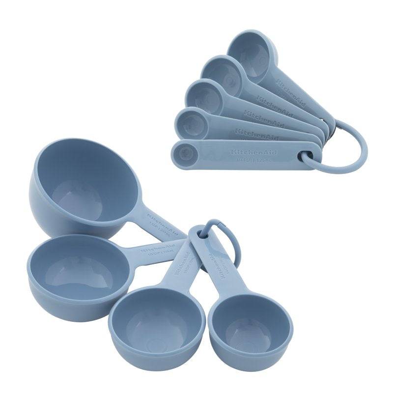 Measuring Cups and Spoons Set - 9-Piece Kitchen Utensils in Blue Velvet