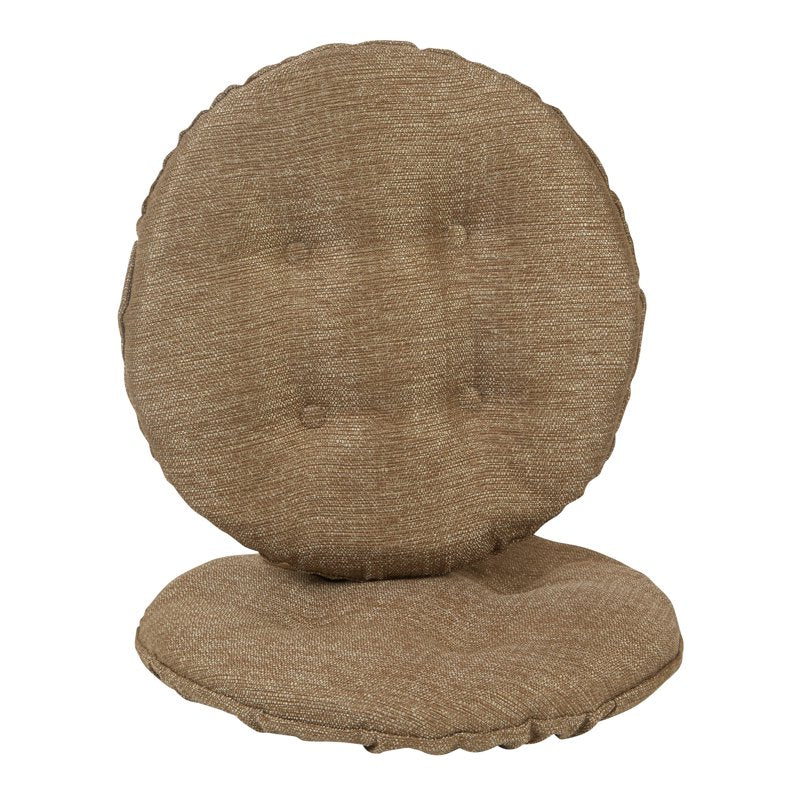 14" Tufted Bar Stool Cushions - Set of 2, Solid Gold