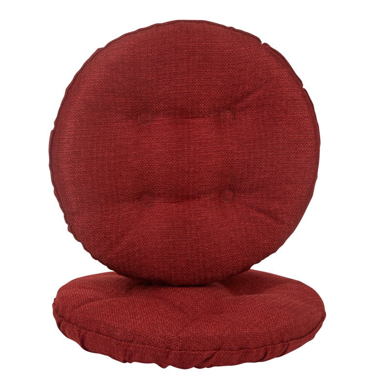 Tufted Bar Stool Cushion Set - 14" x 14" - Solid Flame Red, 2 Pack