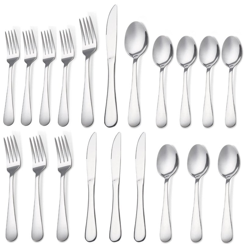 20-Piece Stainless Steel Flatware Set for 4 - Silver
