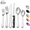 24-Piece Stainless Steel Flatware Set with Steak Knives - Silver