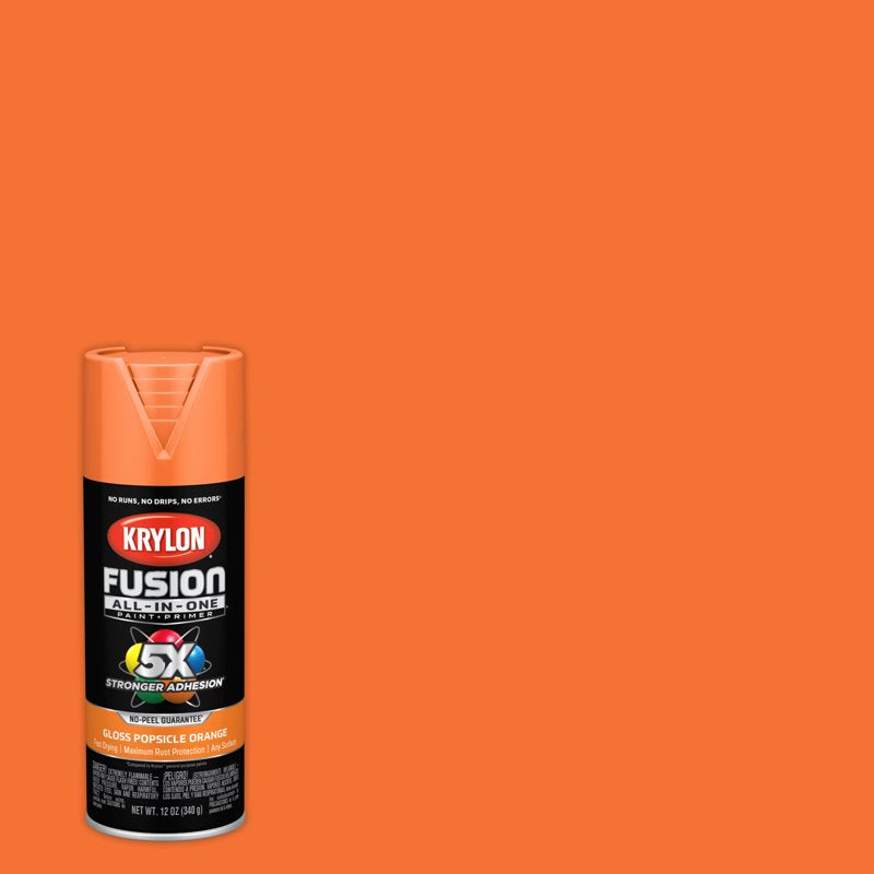 Gloss Spray Paint - Popsicle Orange - 12 oz - Krylon Fusion All-In-One