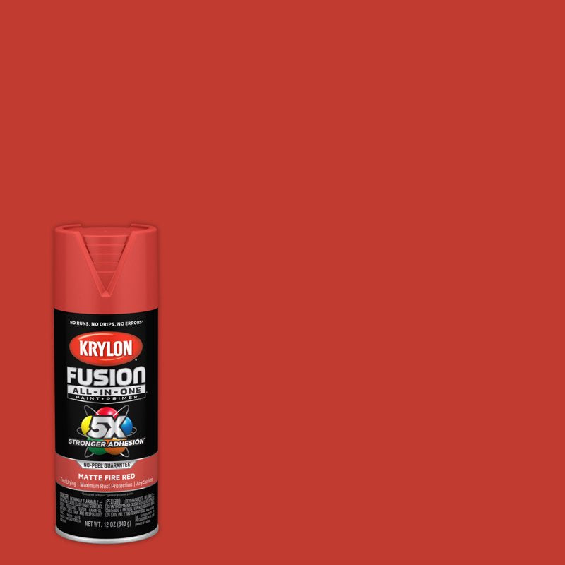 Matte Fire Red Spray Paint - Krylon Fusion All-In-One 12 oz