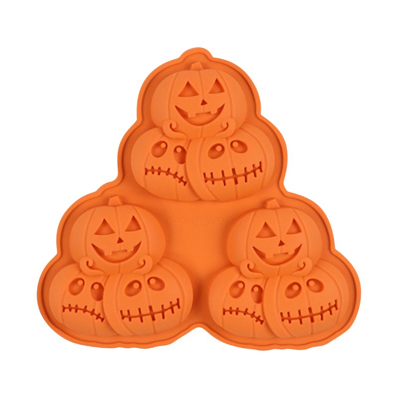 Ktlvex Halloween Multicolor Stacked Pumpkin Silicone Mold - Jack-O'-Lantern Baking Pan