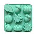 Pink Autumn Pumpkin Maple Leaf Acorn Silicone Mold, 9-Cavity Fall Baking & Craft